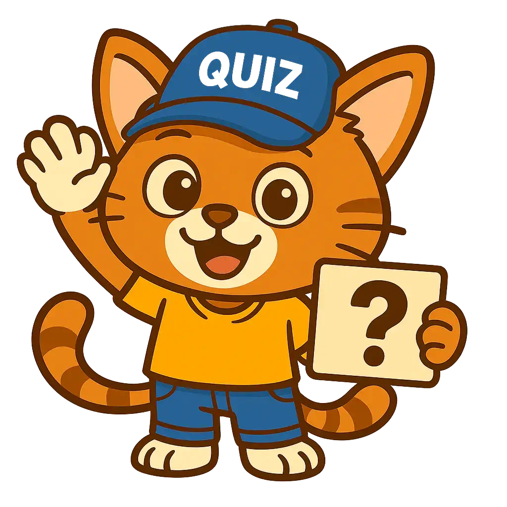 Quiz Master Cat Mascot